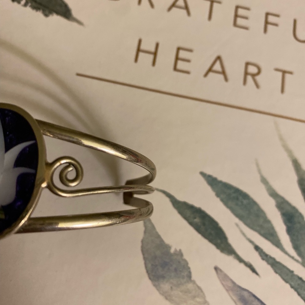 Silver Statement Open Bangle - image 3